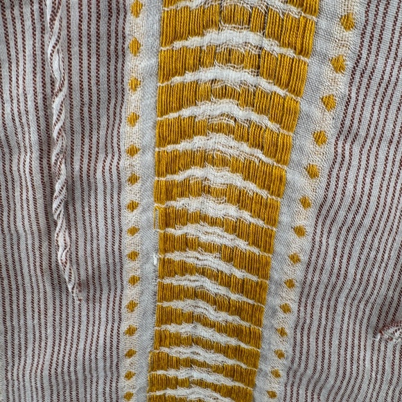 Lucky Brand Boho Striped Embroidered Peasant Blouse | Size Small - Picture 3 of 12